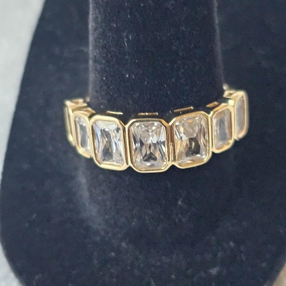 NWT Nordstrom Rack Elegant Cubic Zirconia Gold Ring Duo  Nickel Free. Size 8 - Picture 10 of 11